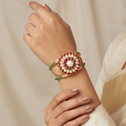 Girl Multi Gold Plated Bangle