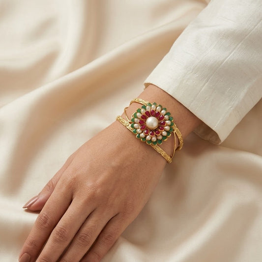 Girl Multi Gold Plated Bangle