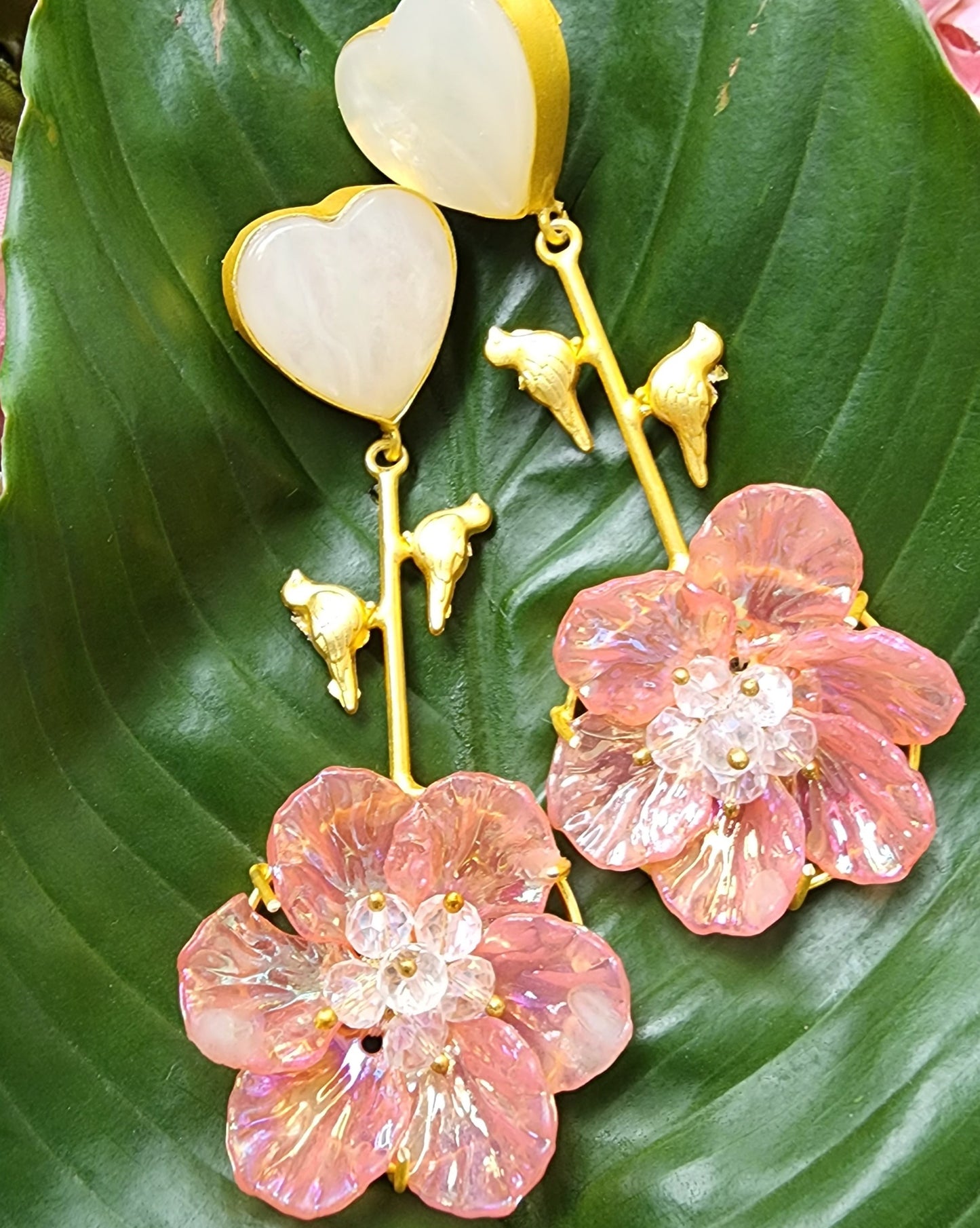 Flower Design Dangle And Drop Earring