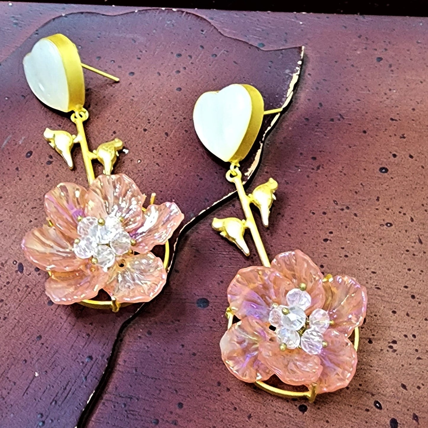 Flower Design Dangle And Drop Earring