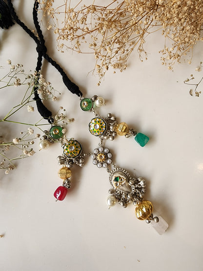 Silver Choker With Mix Stone