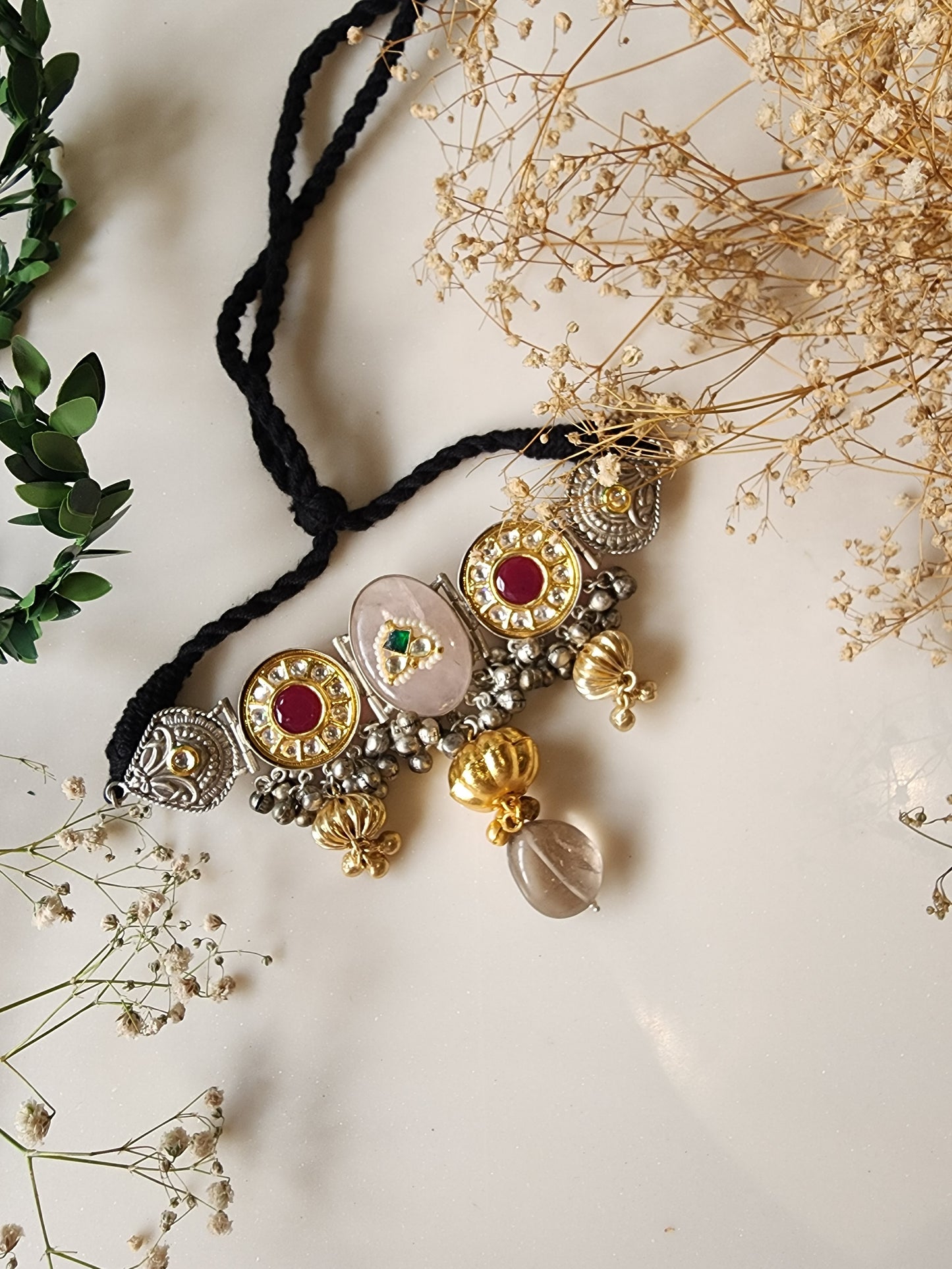 Small Choker With Rubellite Stone