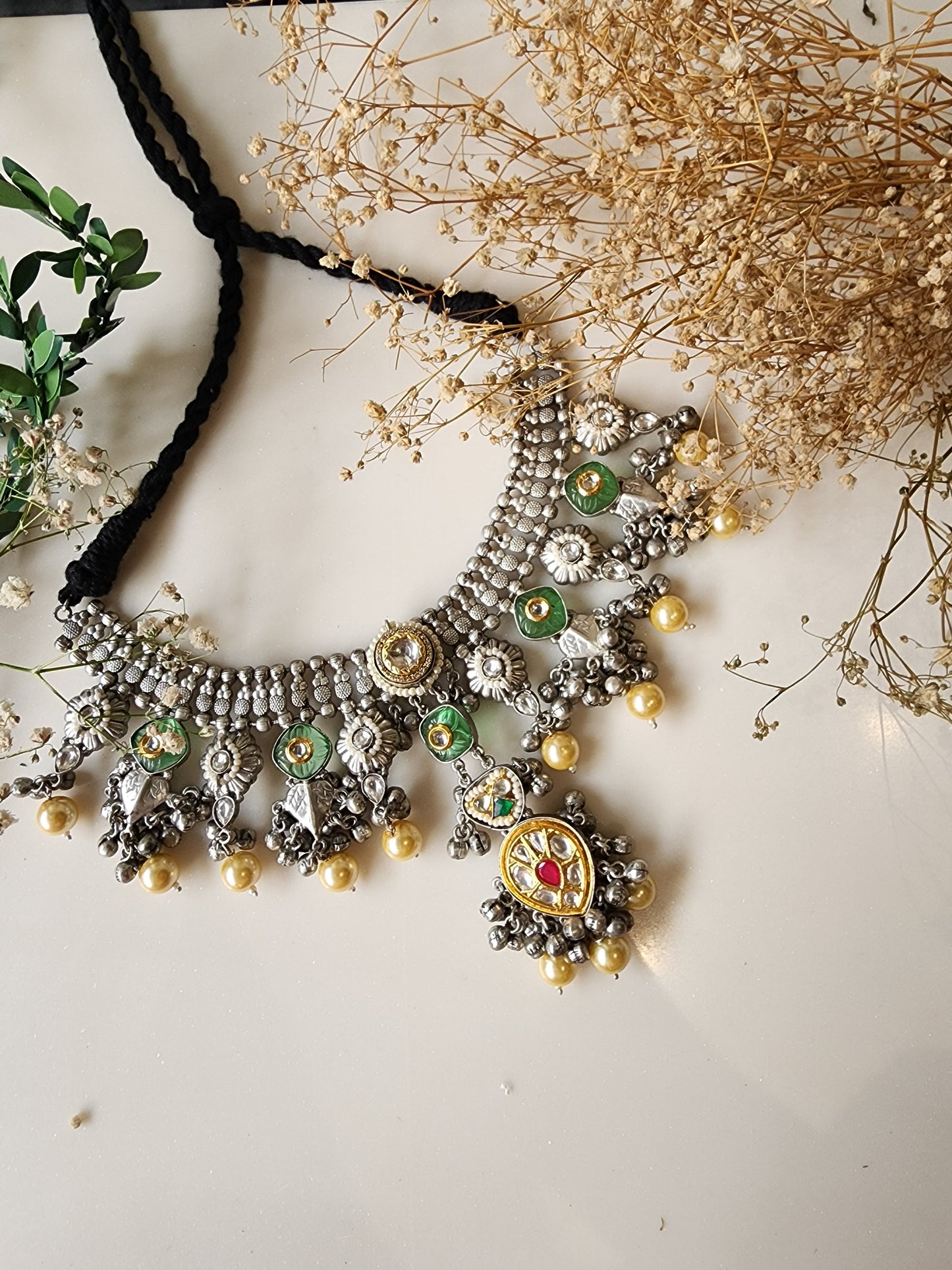 Silver Lightweight Heavy Choker  Neckpiece