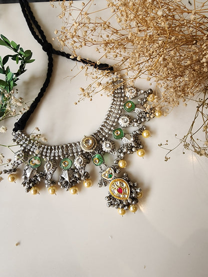Silver Lightweight Heavy Choker  Neckpiece