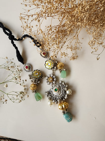 Silver Choker With Mix Stone