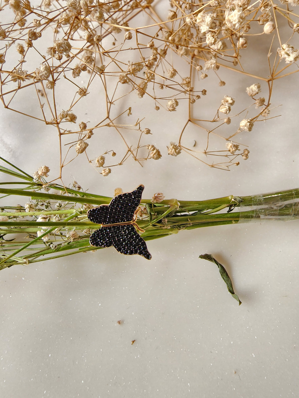 Black Butterfly Ring