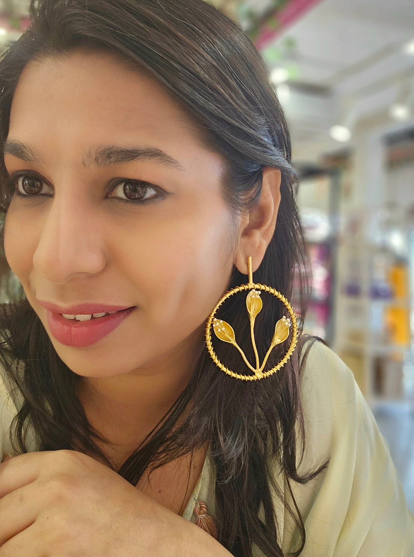 Bloom Copper Enamel Earring