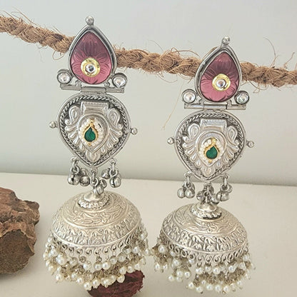 Statement Long Earring With Big Jhumka