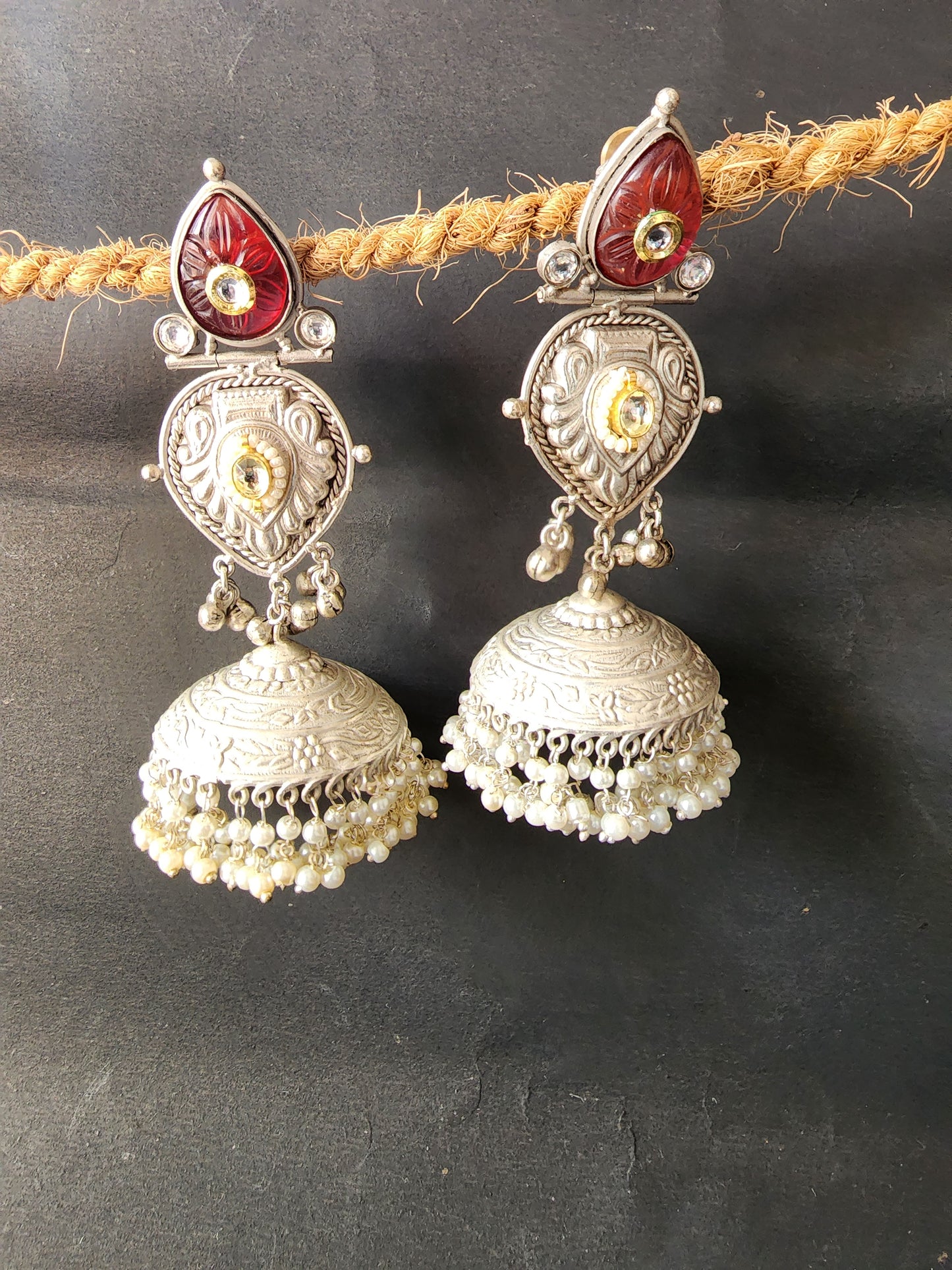 Statement Long Earring With Big Jhumka