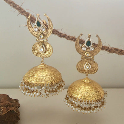 Golden Long Jhumka Earring