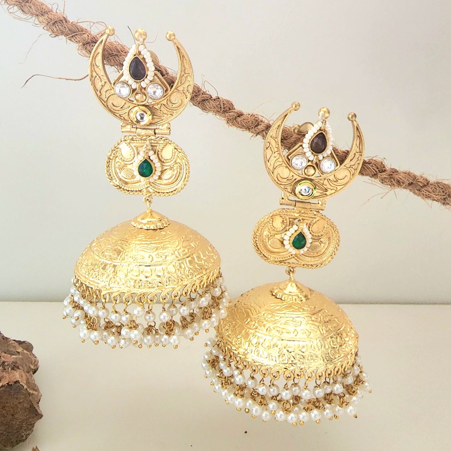 Golden Long Jhumka Earring