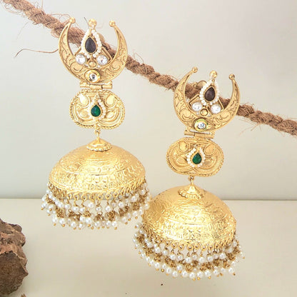 Golden Long Jhumka Earring