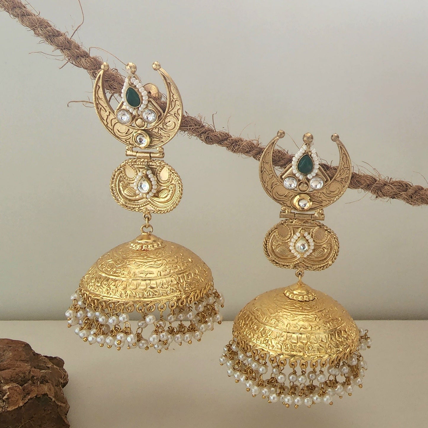 Golden Long Jhumka Earring