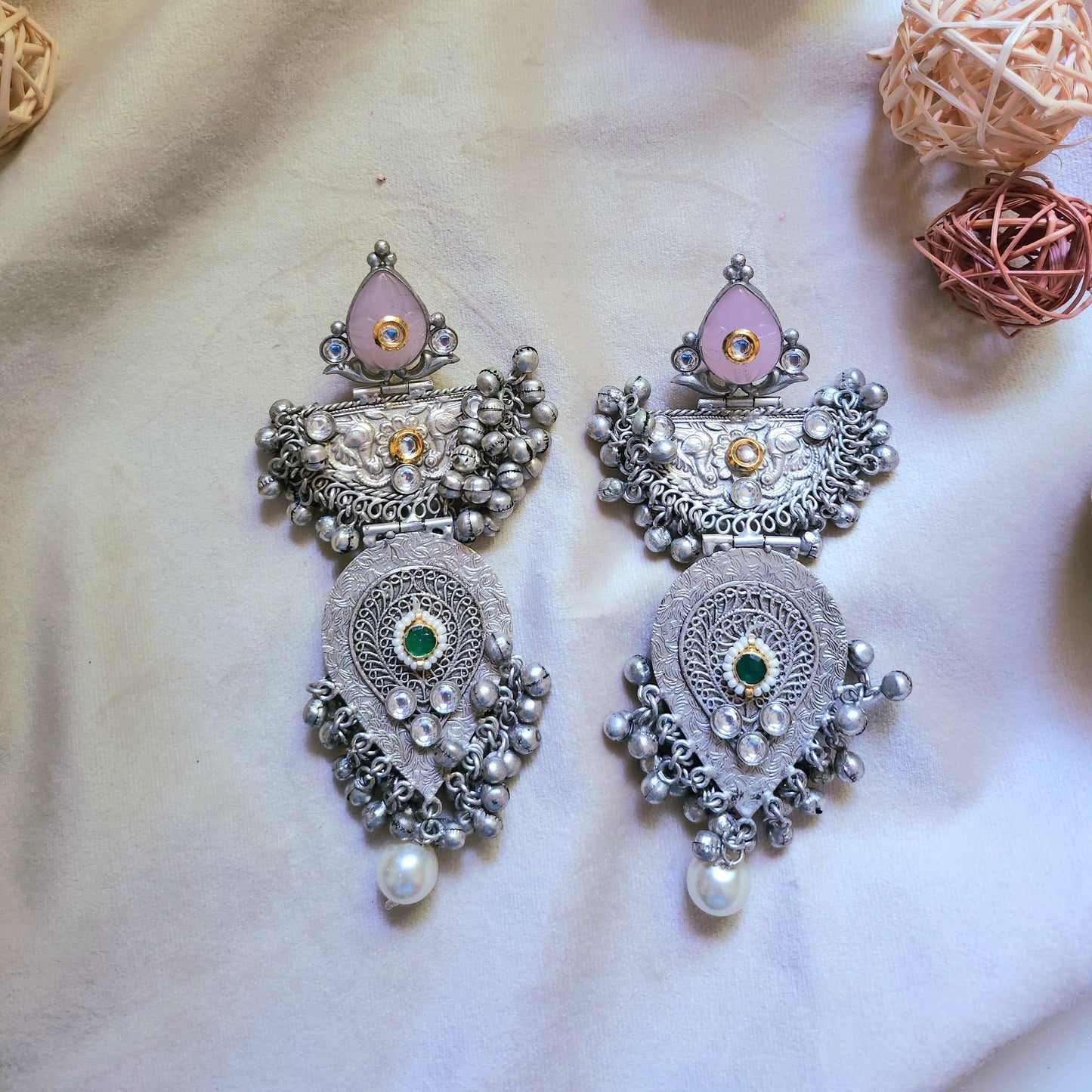 Chandelier And Pan Shape Earring