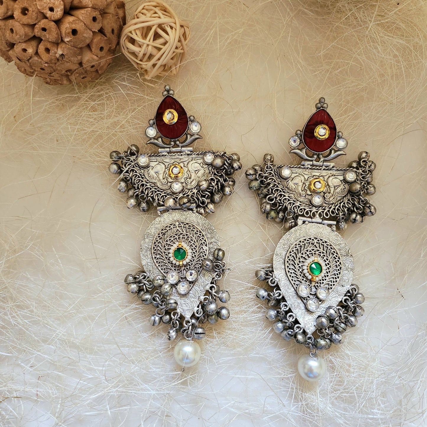 Chandelier And Pan Shape Earring