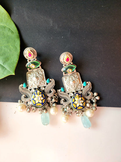 Statement Long Meenakari Earring