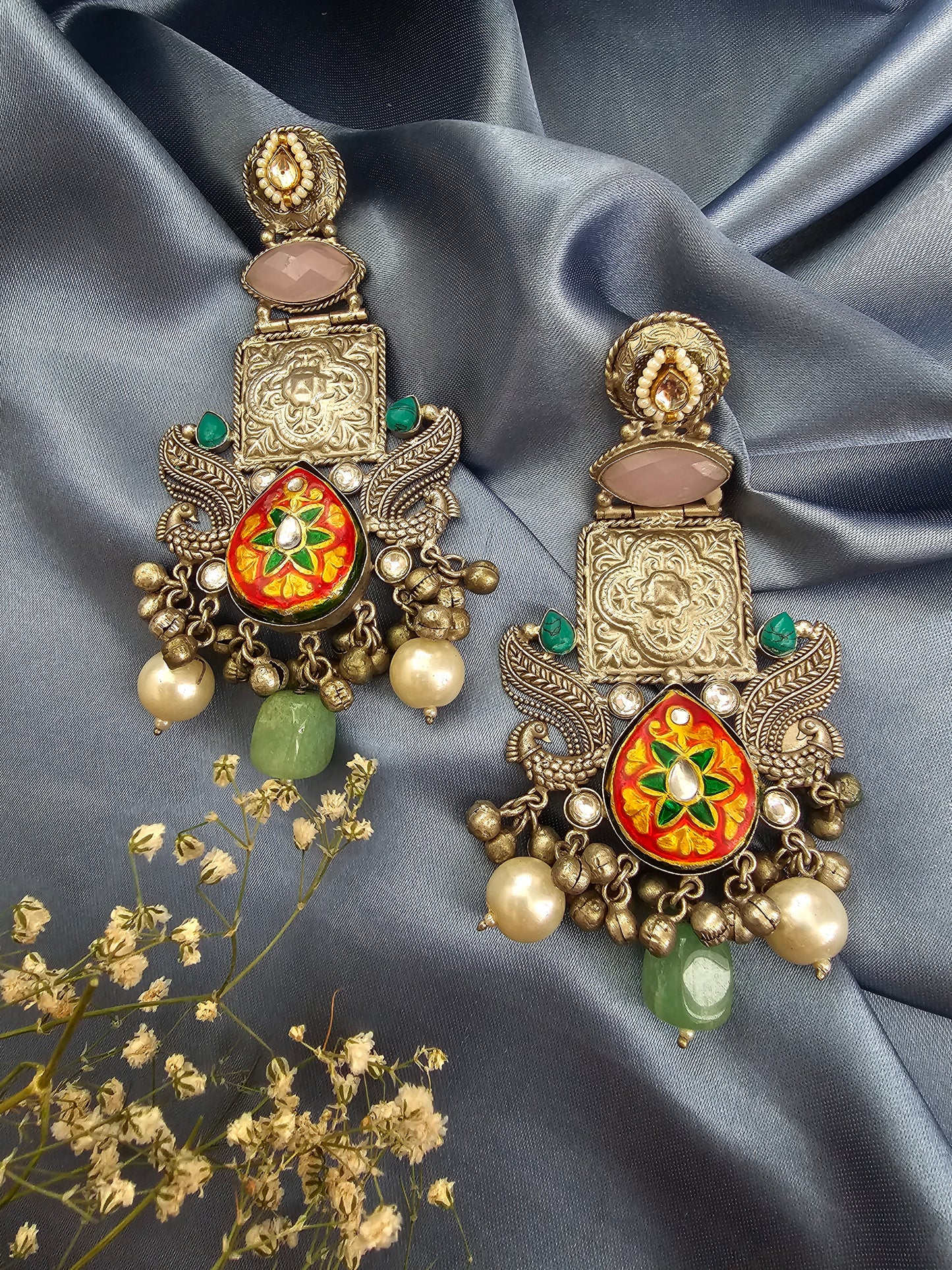 Statement Long Meenakari Earring