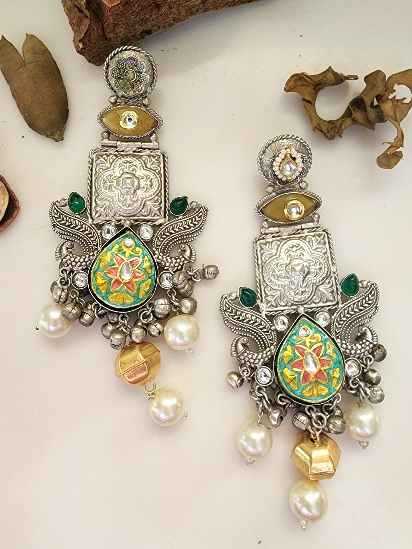 Statement Long Meenakari Earring