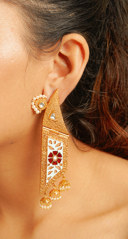Unique Design Earring With Small Jhumka
