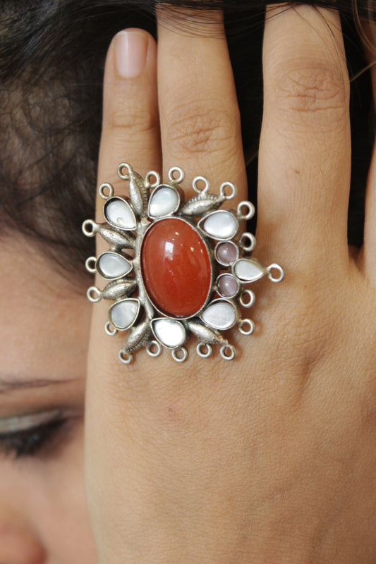 Silver Semi Precious Stone Ring - The Bling Girll