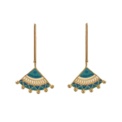 Hand painted Light Weight Long Drop Earring - The Bling Girll