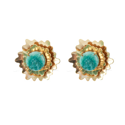 Semi Precious Agate Stone stud Earring - The Bling Girll