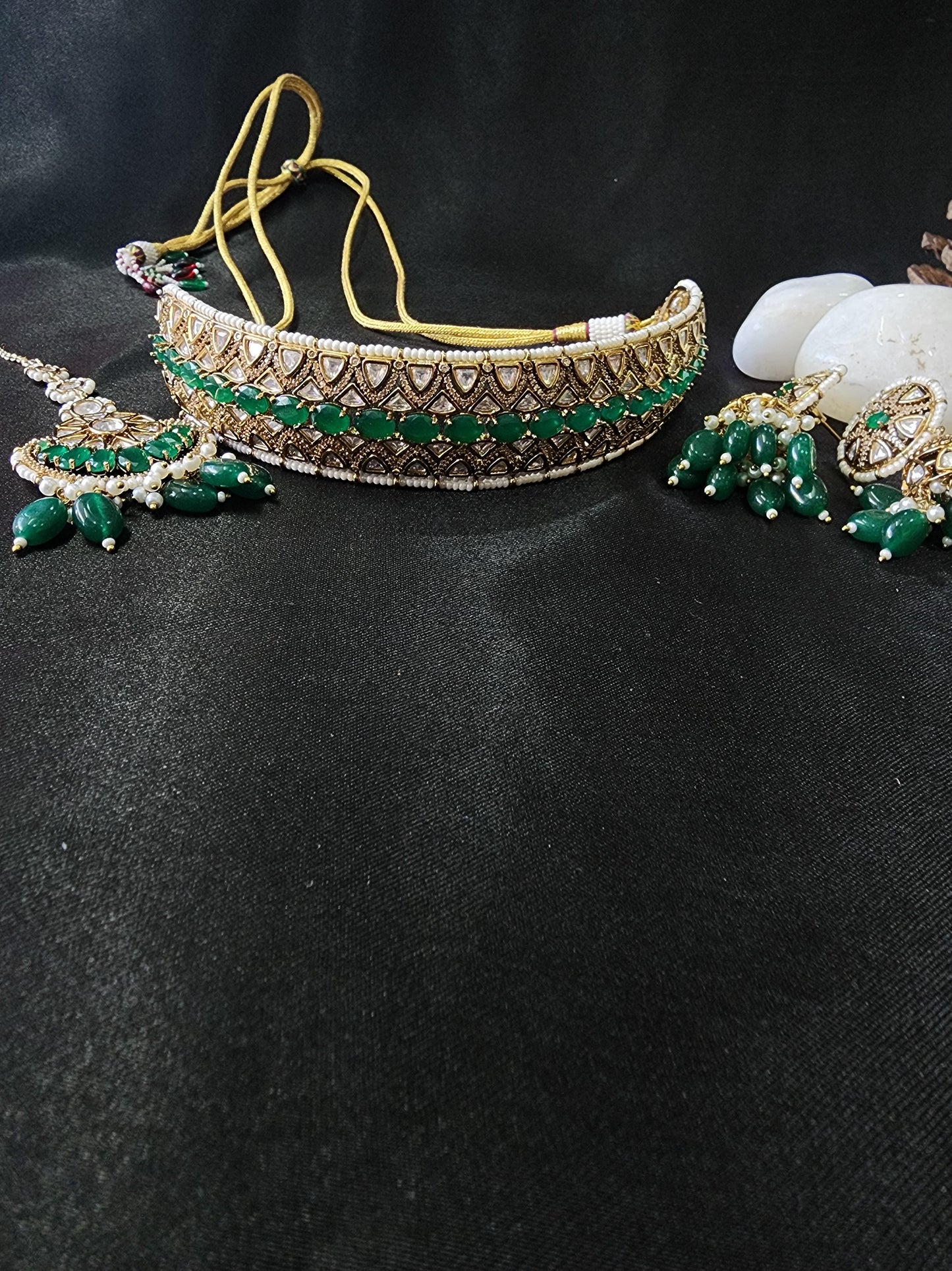 Green Stone Heavy Choker Set