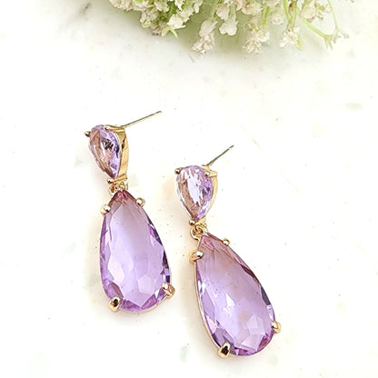 Minimalist Teardrop Earring With Stone