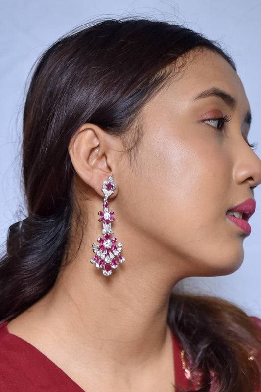 Pink Diamond Drop Earring