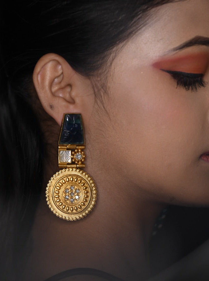 Antique Golden Earing With Stone