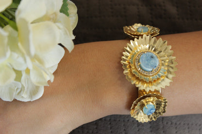 Flower bracelet with druzy Stone