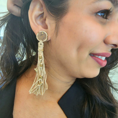 Statment Long Jute Earring